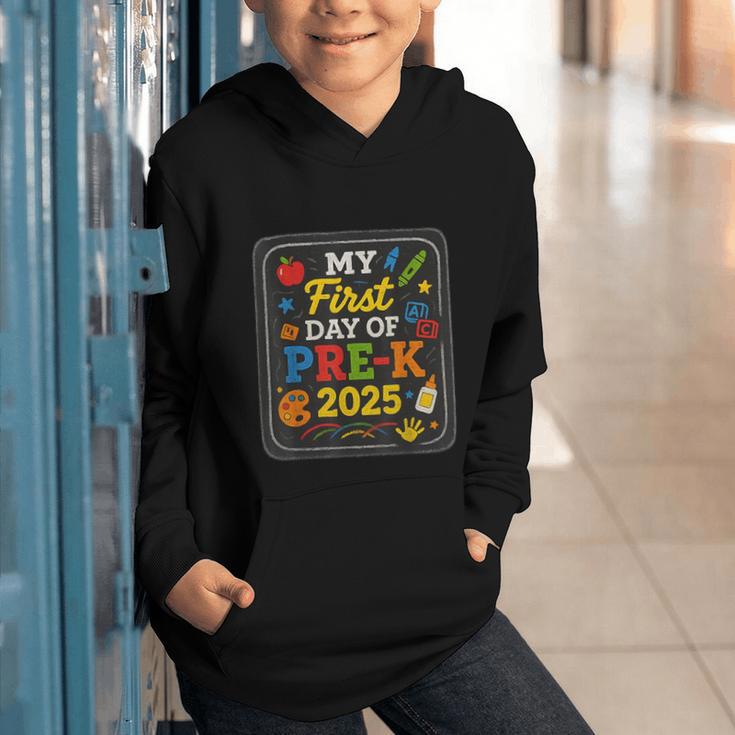 My First Day Of Pre-K 2025 Back To School Kids Graphic Youth Hoodie My First Day Of Pre-K 2025 Back To School Kids Graphic Youth Hoodie