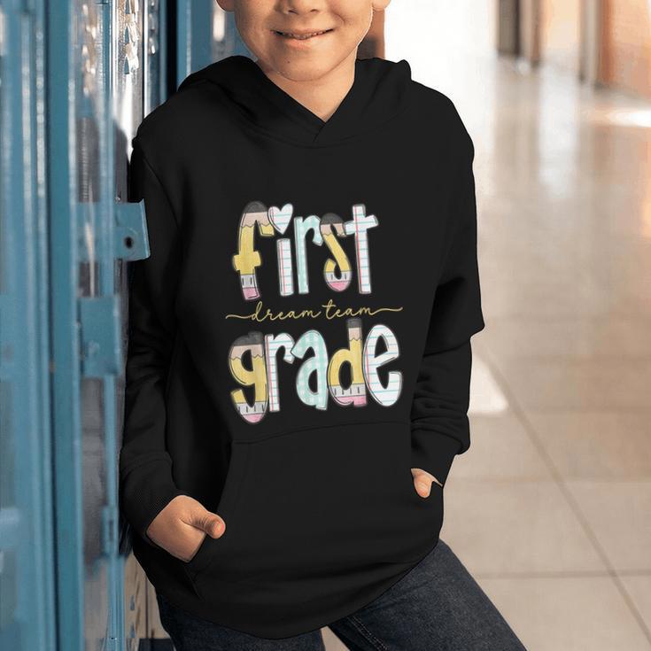 First Grade Dream Team Pencil Back To School Boys Girls Graphic Youth Hoodie