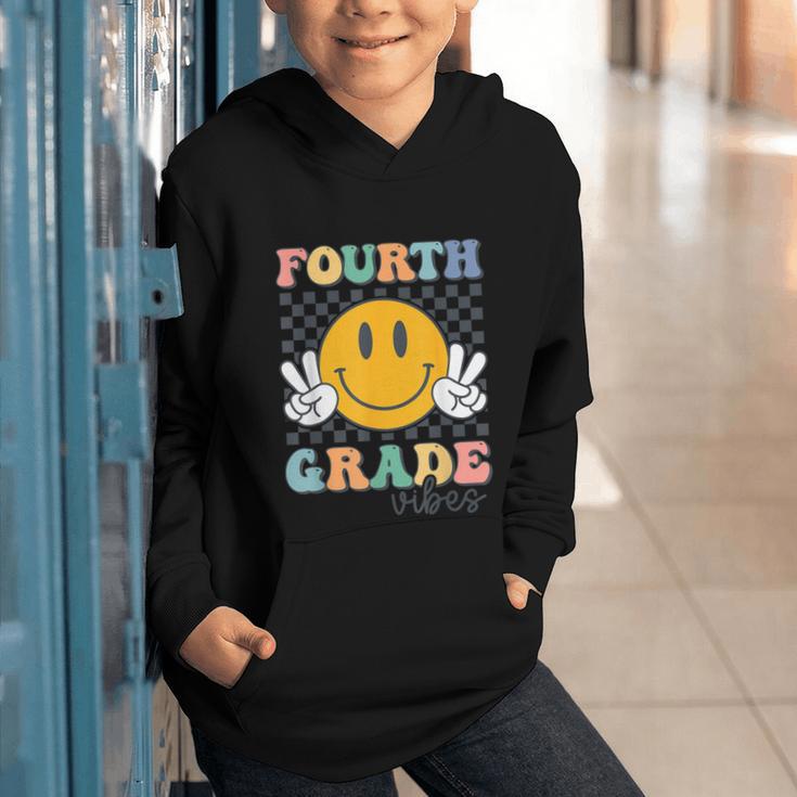 Fourth Grade Vibes Retro Smile Back To School 4th Grade Team Graphic Youth Hoodie Fourth Grade Vibes Retro Smile Back To School 4th Grade Team Graphic Youth Hoodie