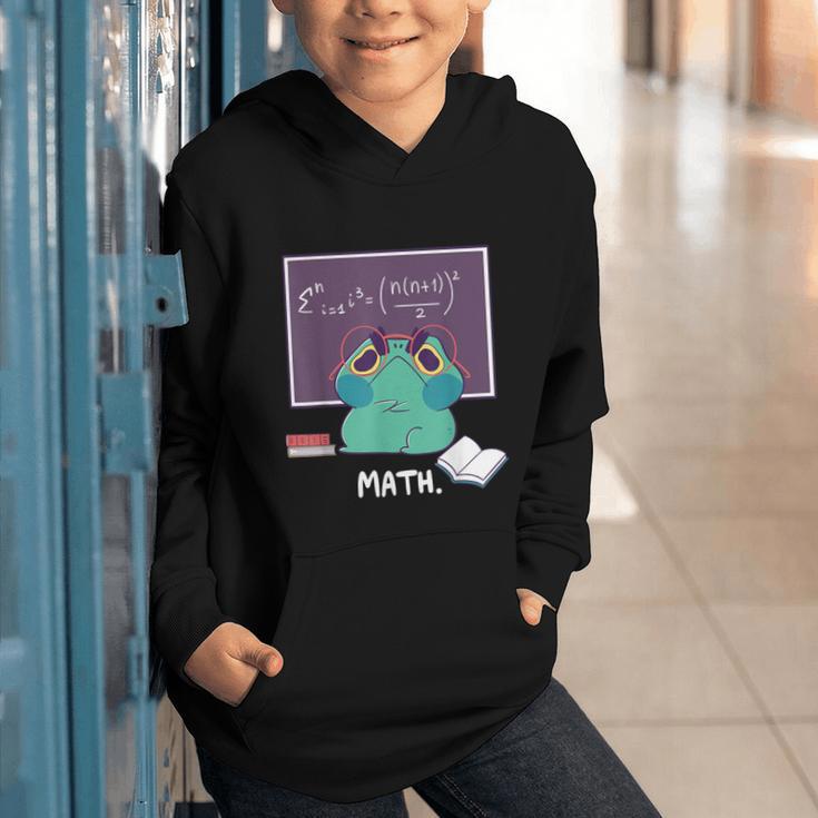 Frog Hates Math Kawaii Science Back To School Kids Graphic Youth Hoodie