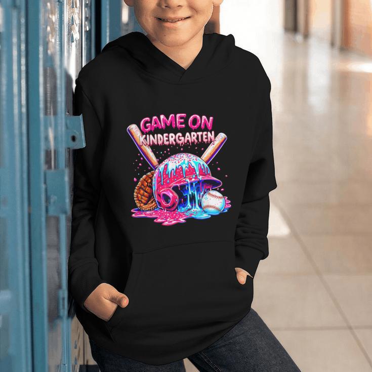 Game Kindergarten Baseball Ice Cream Drip On Back To School Graphic Youth Hoodie