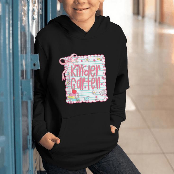 Girls Kindergarten Coquette Bow Pink Preppy Back To School Graphic Youth Hoodie Girls Kindergarten Coquette Bow Pink Preppy Back To School Graphic Youth Hoodie