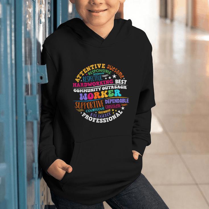 Groovy Community Outreach Worker Back To School Graphic Youth Hoodie