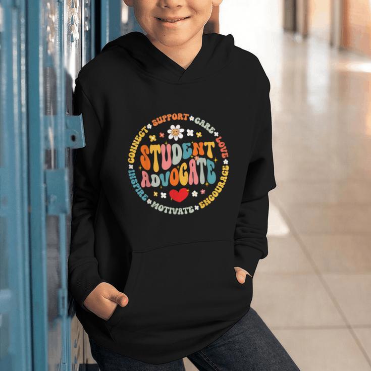 Groovy Student Advocate Appreciation Back To School Graphic Youth Hoodie Groovy Student Advocate Appreciation Back To School Graphic Youth Hoodie