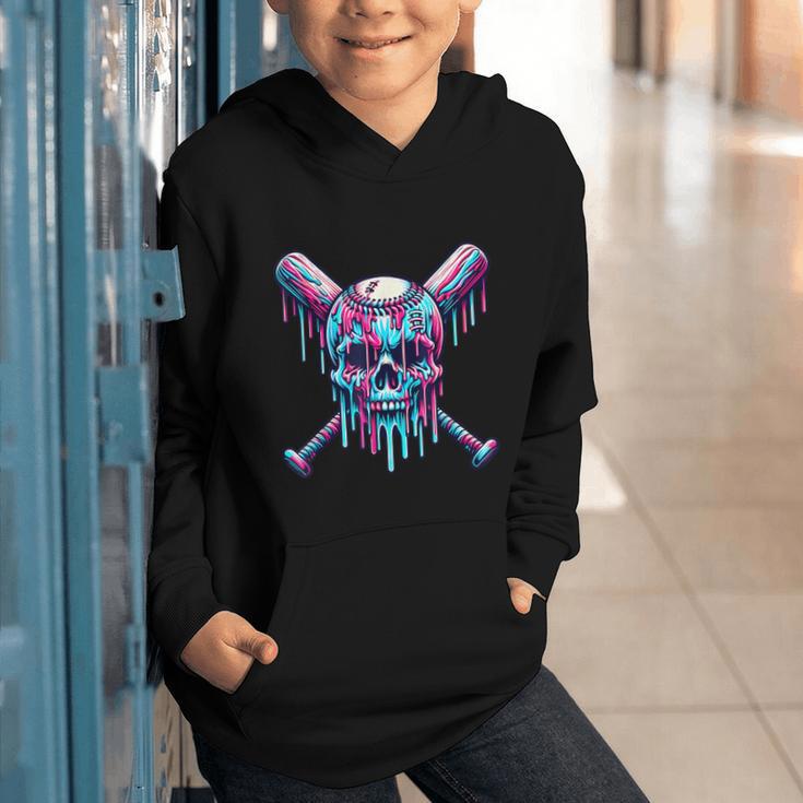 Halloween Baseball Skull Drip Baseball Lifestyle Boy Men Graphic Youth Hoodie