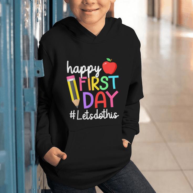 Happy First Day Let's Do This Welcome Back To School Tie Dye Graphic Youth Hoodie Happy First Day Let's Do This Welcome Back To School Tie Dye Graphic Youth Hoodie