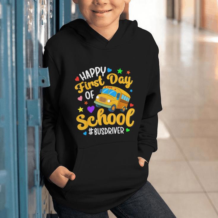 Happy First Day Of School Bus Driver Back To School Graphic Youth Hoodie