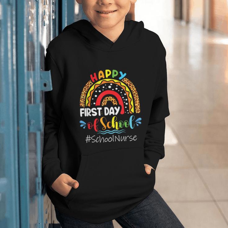 Happy First Day Of School Nurse Rainbow Back To School Graphic Youth Hoodie Happy First Day Of School Nurse Rainbow Back To School Graphic Youth Hoodie