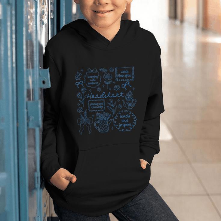 Headstart Love Inspire Teach Blue Bow Back To School Graphic Youth Hoodie Headstart Love Inspire Teach Blue Bow Back To School Graphic Youth Hoodie