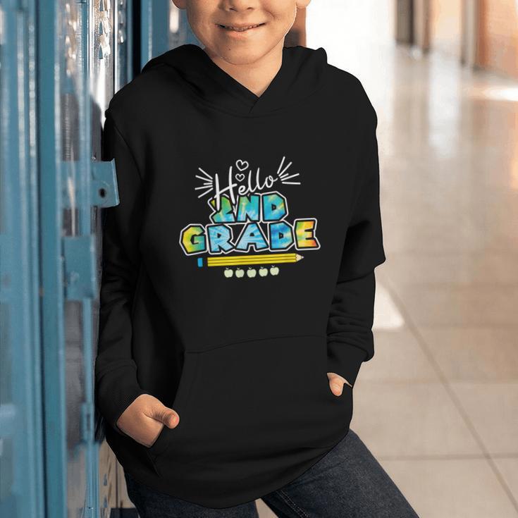 Hello 2nd Grade Back To School First Day Of School Graphic Youth Hoodie Hello 2nd Grade Back To School First Day Of School Graphic Youth Hoodie