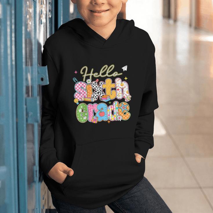 Hello 6th Grade First Day Of School Back To School Boy Girls Graphic Youth Hoodie