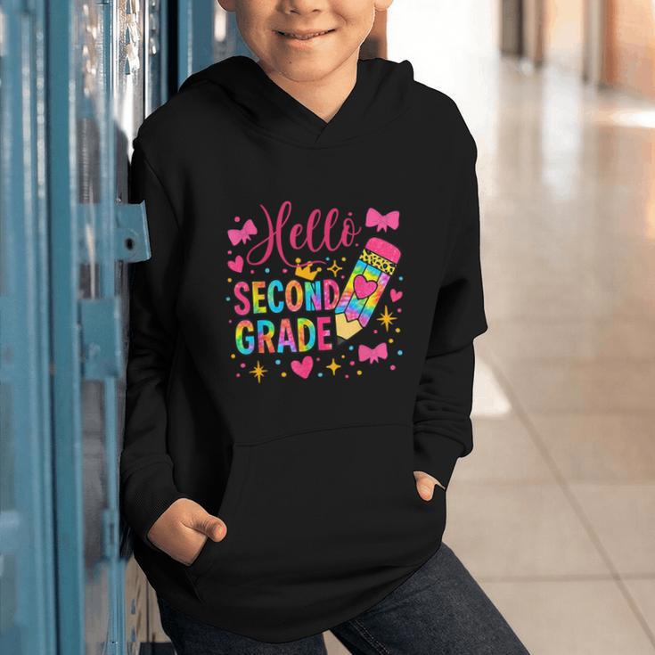Hello Second Grade Colorful Pencil Tie Dye Back To School Graphic Youth Hoodie Hello Second Grade Colorful Pencil Tie Dye Back To School Graphic Youth Hoodie