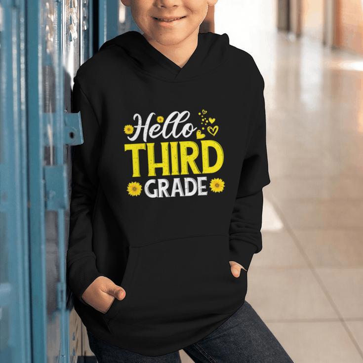 Hello Third Grade Sunflower 3rd Grade Vibes Back To School Graphic Youth Hoodie Hello Third Grade Sunflower 3rd Grade Vibes Back To School Graphic Youth Hoodie