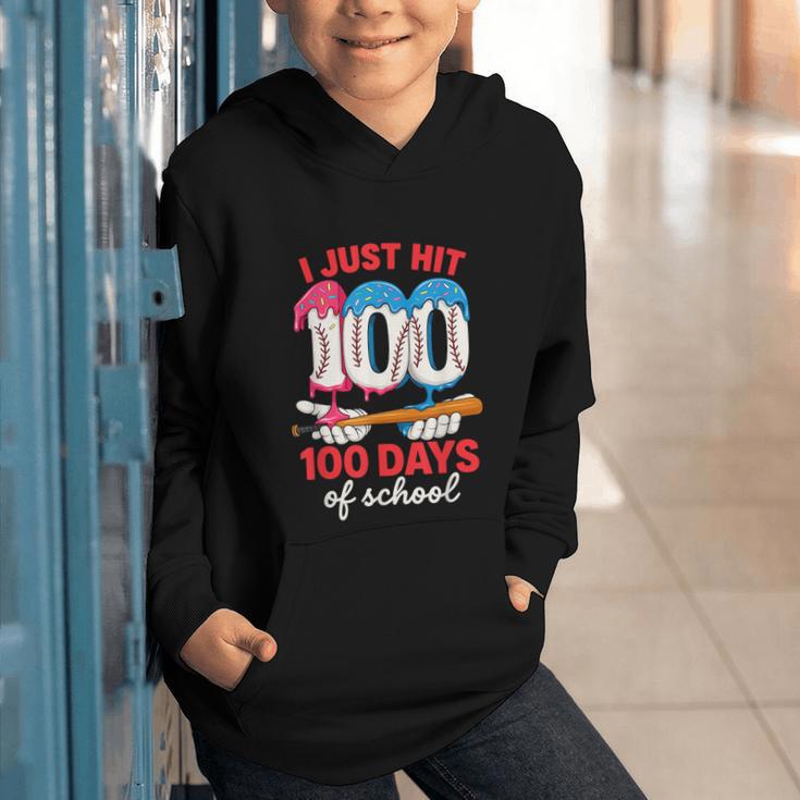 HUGvyn I Just Hit 100 Days Of School Baseball Ice Cream Boys Graphic Youth Hoodie HUGvyn I Just Hit 100 Days Of School Baseball Ice Cream Boys Graphic Youth Hoodie