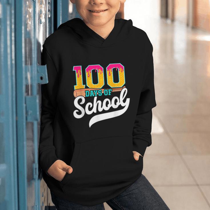 Ice Cream Drip 100 Days Of School Baseball Boys 100th Day Graphic Youth Hoodie Ice Cream Drip 100 Days Of School Baseball Boys 100th Day Graphic Youth Hoodie