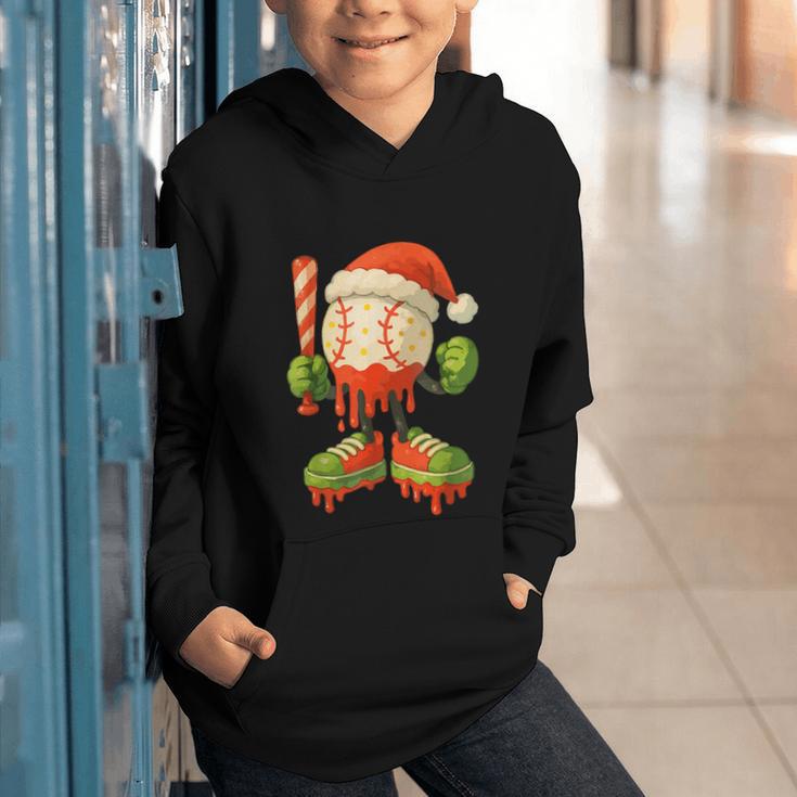 Ice Cream Drip Baseball Christmas Baseball Drip Candy Cane Graphic Youth Hoodie Ice Cream Drip Baseball Christmas Baseball Drip Candy Cane Graphic Youth Hoodie
