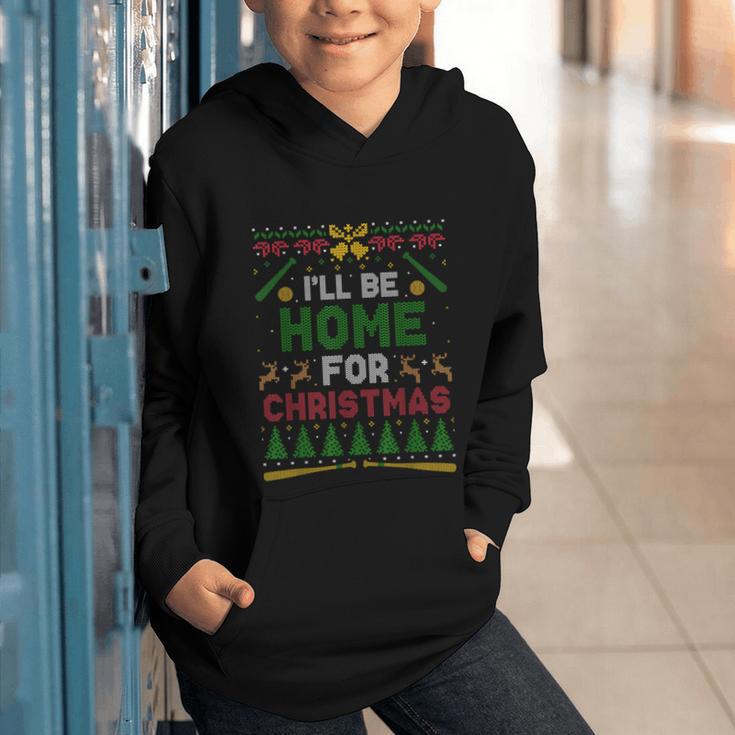 I’Ll Be Home For Christmas Baseball Ugly Sweater Graphic Youth Hoodie I’Ll Be Home For Christmas Baseball Ugly Sweater Graphic Youth Hoodie