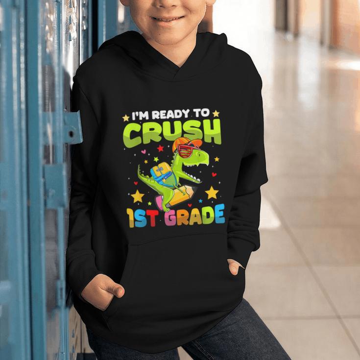 I'm Ready To Crush 1st Grade Dinosaurs Back To School Kids Graphic Youth Hoodie