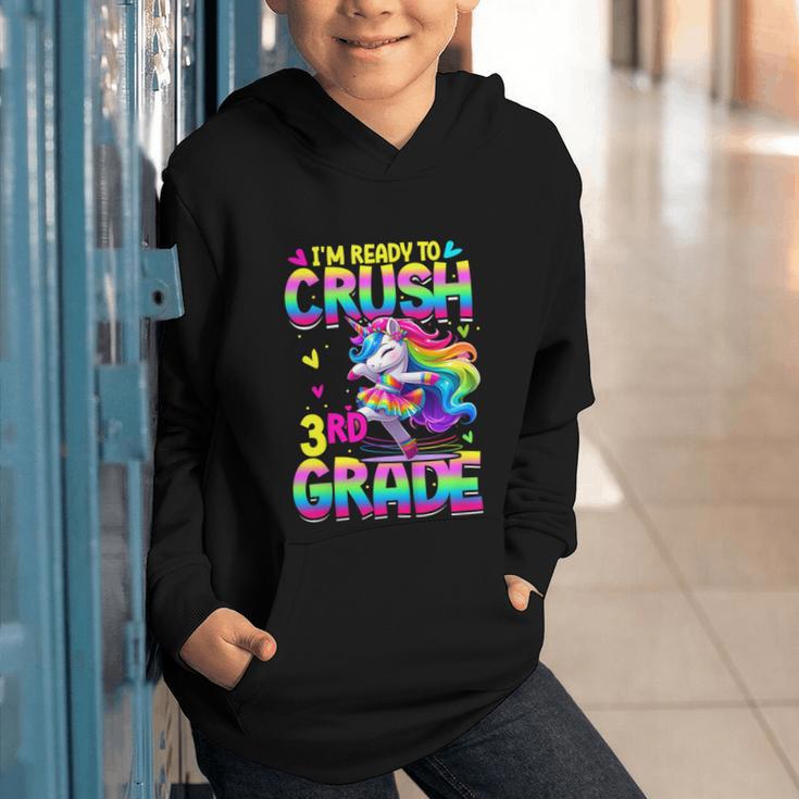 I'm Ready To Crush 3rd Grade Back To School Dancing Unicorn Graphic Youth Hoodie I'm Ready To Crush 3rd Grade Back To School Dancing Unicorn Graphic Youth Hoodie