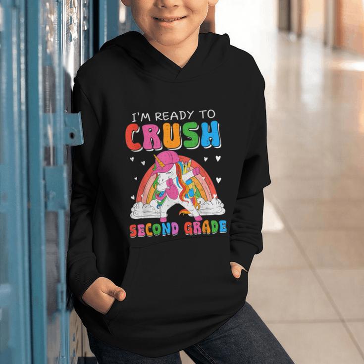I'm Ready To Crush Second Grade Unicorn Back To School Girls Graphic Youth Hoodie