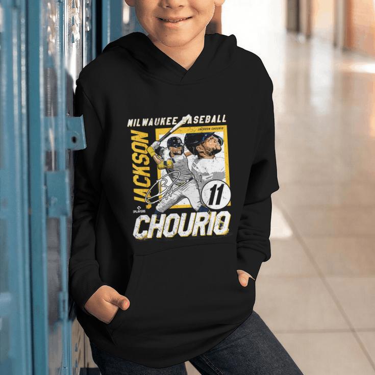 Jackson Chourio Milwaukee MLB Baseball Player MLBJCH203M Graphic Youth Hoodie Jackson Chourio Milwaukee MLB Baseball Player MLBJCH203M Graphic Youth Hoodie