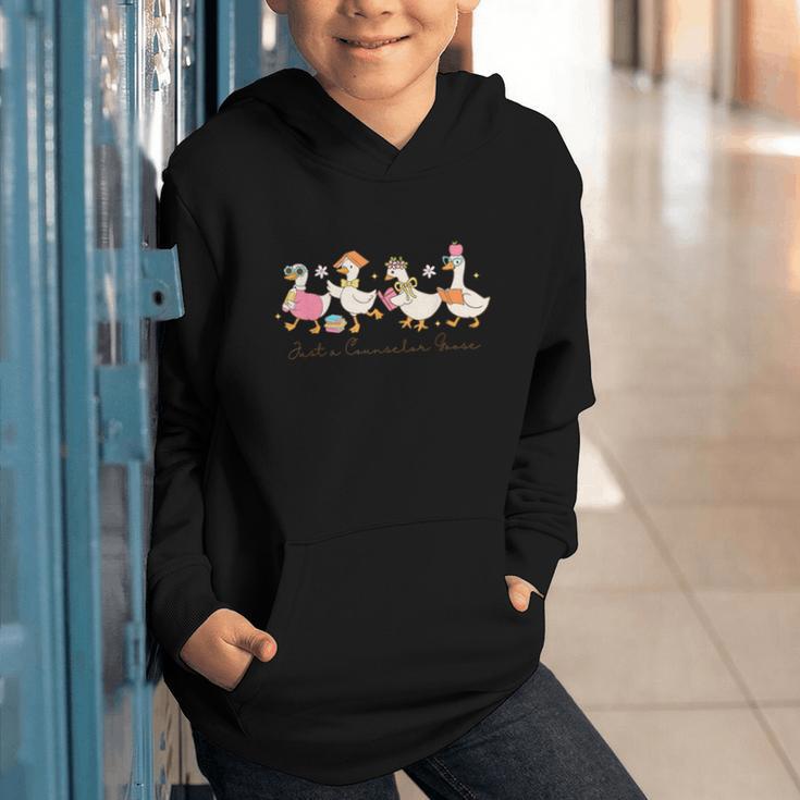 Just a Counselor Goose Back To School Silly Goose Counselor Graphic Youth Hoodie