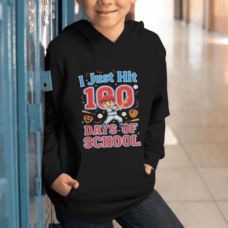 I Just Hit 100 Days Of School Baseball 100th Day Boys Kids Graphic Youth Hoodie I Just Hit 100 Days Of School Baseball 100th Day Boys Kids Graphic Youth Hoodie