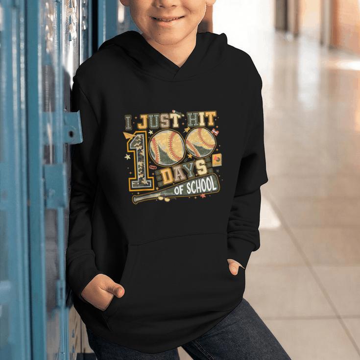 I Just Hit 100 Days Of School Camo Baseball Boy Kids Teacher Graphic Youth Hoodie I Just Hit 100 Days Of School Camo Baseball Boy Kids Teacher Graphic Youth Hoodie