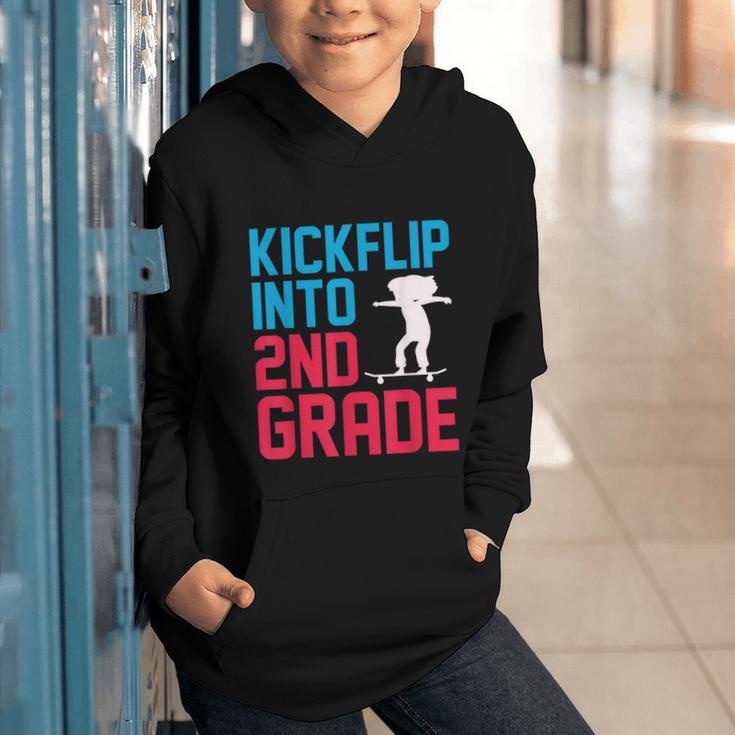 Kickflip Into 2nd Grade Skateboard Lover Back To School Graphic Youth Hoodie Kickflip Into 2nd Grade Skateboard Lover Back To School Graphic Youth Hoodie
