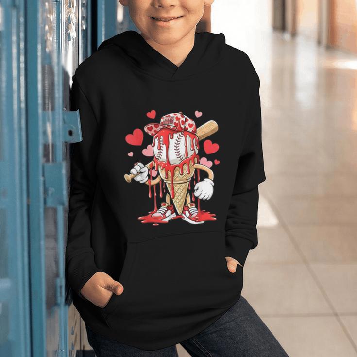 Kids Baseball Drip Ice Cream Apparel Kids Boys Valentine Graphic Youth Hoodie