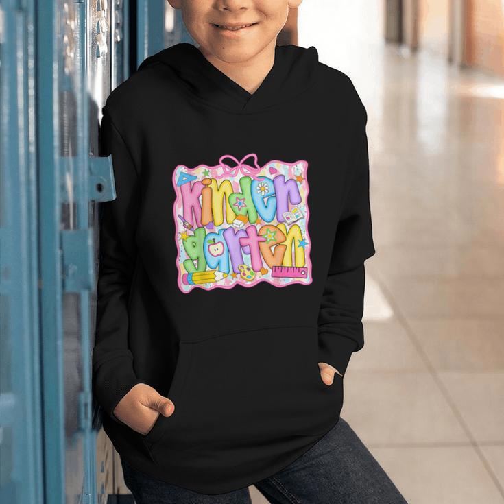 Kindergarten Coquette Bow Back To School Kinder Girl Kids Graphic Youth Hoodie Kindergarten Coquette Bow Back To School Kinder Girl Kids Graphic Youth Hoodie