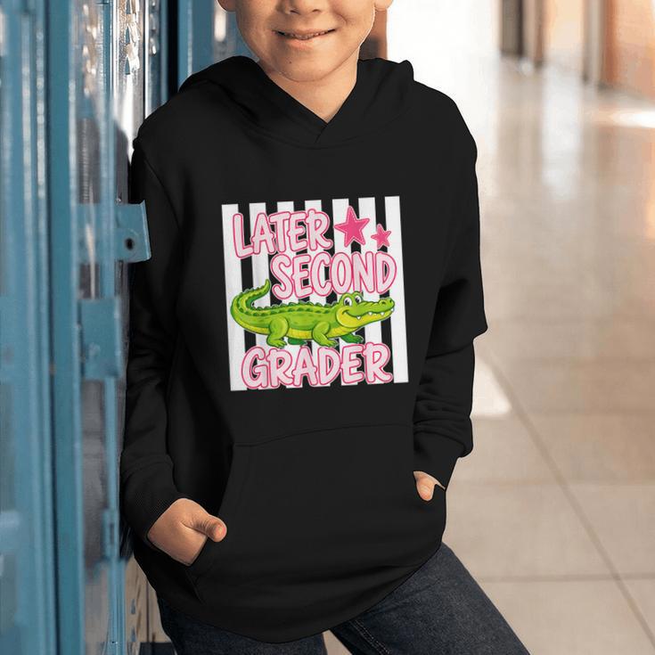 Later Second Grader Cute Alligator Back To School Graduation Graphic Youth Hoodie