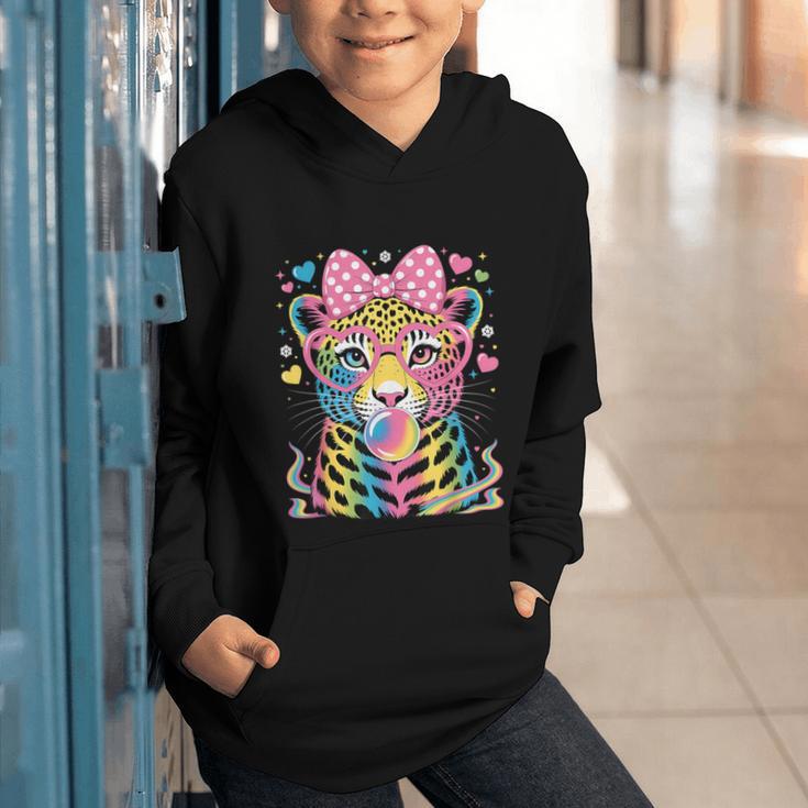 Leopard Glasses Blowing Bubble Gum Back To School Kids Graphic Youth Hoodie Leopard Glasses Blowing Bubble Gum Back To School Kids Graphic Youth Hoodie
