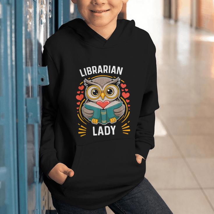 Librarian Lady Library Cute Owl Back To School Women Girls Graphic Youth Hoodie Librarian Lady Library Cute Owl Back To School Women Girls Graphic Youth Hoodie