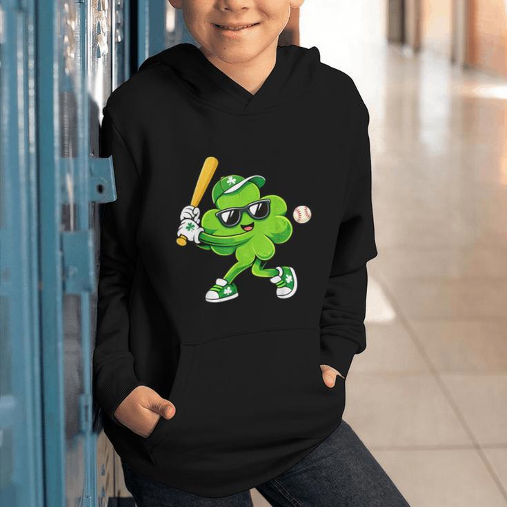 Lucky Shamrock Playing Baseball St Patrick's Kids Boys Graphic Youth Hoodie Lucky Shamrock Playing Baseball St Patrick's Kids Boys Graphic Youth Hoodie