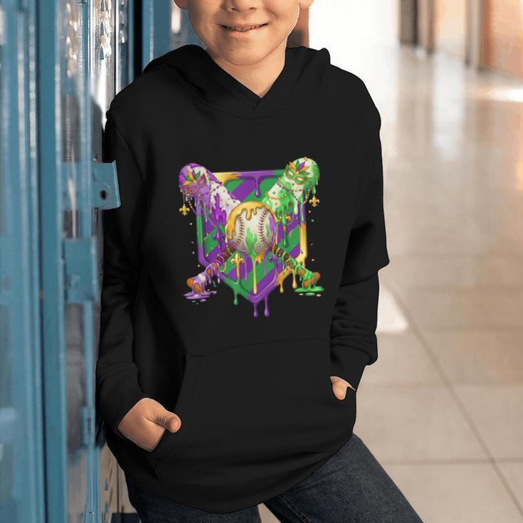 Mardi Gras Ice Cream Drip Baseball Sports For Men Women Kids Graphic Youth Hoodie