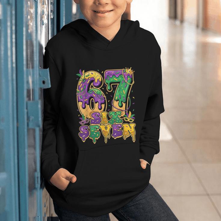 Mardi Gras Six Seven Baseball Drip Number 6 7 Meme Graphic Youth Hoodie Mardi Gras Six Seven Baseball Drip Number 6 7 Meme Graphic Youth Hoodie