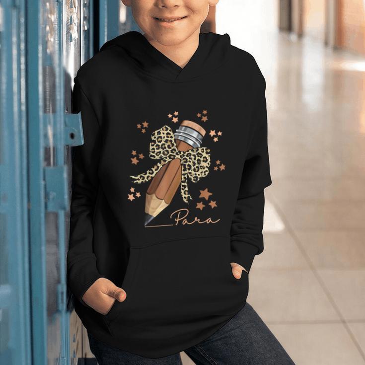 Melanin Pencil Leopard Bow Para Back To School Graphic Youth Hoodie