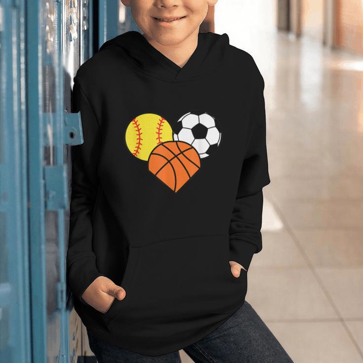 Mom Sports Heart Soccer Basketball Baseball Softball Graphic Youth Hoodie Mom Sports Heart Soccer Basketball Baseball Softball Graphic Youth Hoodie