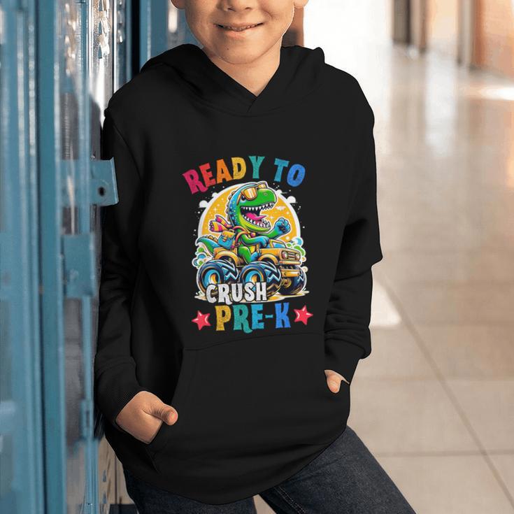 Monster Truck Dinosaur Boys Back To School Crush Pre-k Kids Graphic Youth Hoodie Monster Truck Dinosaur Boys Back To School Crush Pre-k Kids Graphic Youth Hoodie