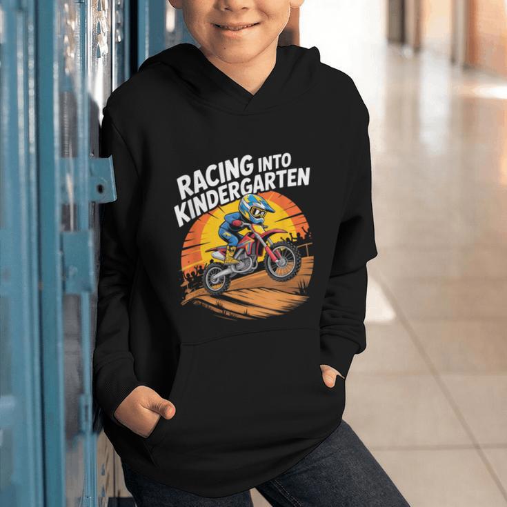 Motocross Back To School Dirt Bike Racing Into Kindergarten Graphic Youth Hoodie