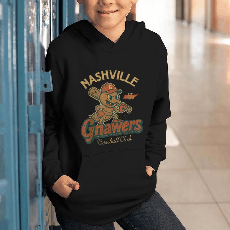 Nashville Gnawers Retro Minor League Baseball Graphic Youth Hoodie Nashville Gnawers Retro Minor League Baseball Graphic Youth Hoodie