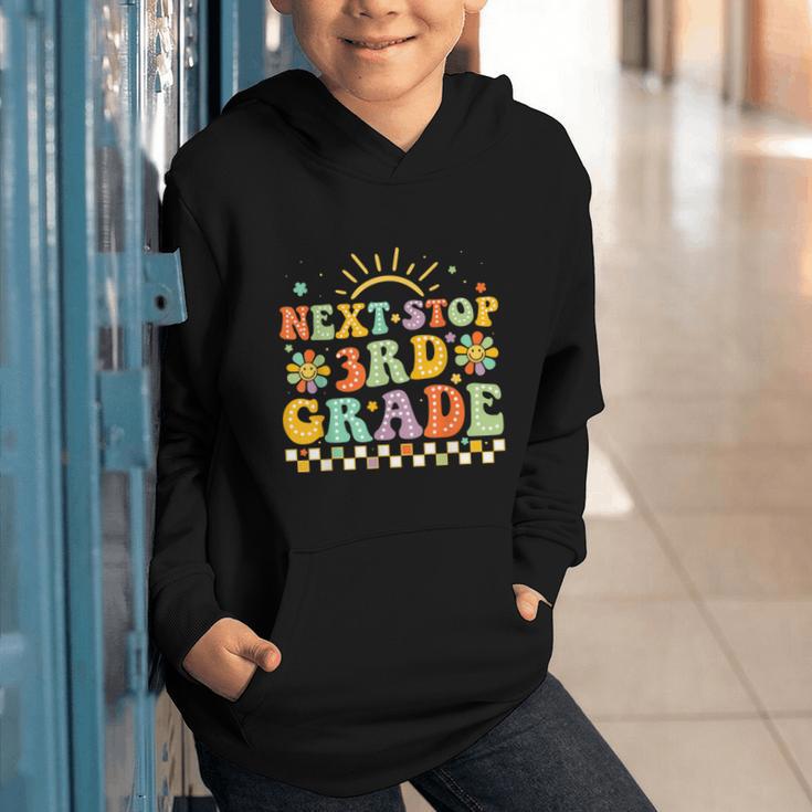 Next Stop 3rd Grade Groovy Retro Third Grade Back To School Graphic Youth Hoodie