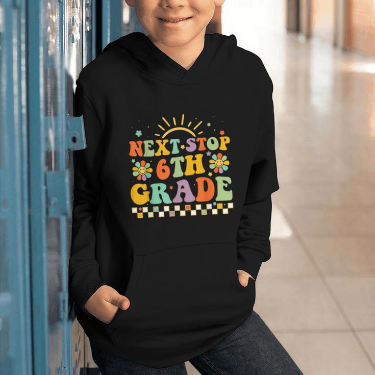 Next Stop 6th Grade Groovy Retro Sixth Grade Back To School Graphic Youth Hoodie