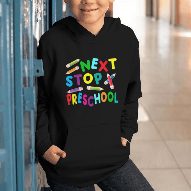 Next Stop Preschool Preschool Back To School 2024 Graphic Youth Hoodie