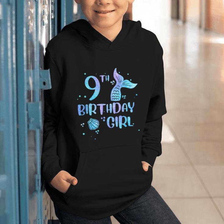 Ninth Birthday Girl Mermaid 9th Toddler's Back To School Graphic Youth Hoodie