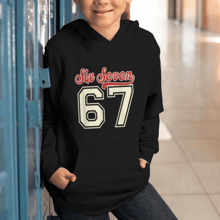 Number 67 Meme Six Seven Baseball Style Kids Boy Teen Graphic Youth Hoodie Number 67 Meme Six Seven Baseball Style Kids Boy Teen Graphic Youth Hoodie