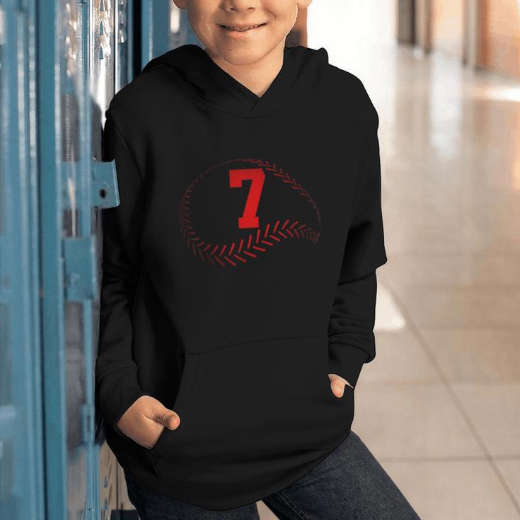 Number 7 Years Baseball 7TH Birthday Graphic Youth Hoodie
