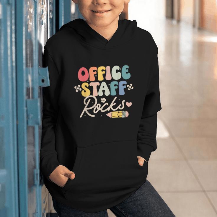 Office Staff Rocks Back To School Secretary Administrative Graphic Youth Hoodie