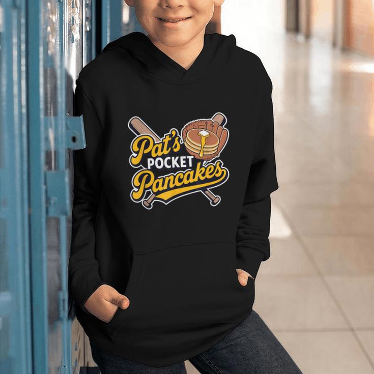 Pat's Pocket Pancakes Baseball Glove Stack Syrup Graphic Youth Hoodie